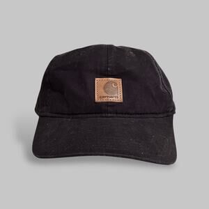 Carhartt Black Cotton Canvas Logo Patch Hat - Adjustable OS